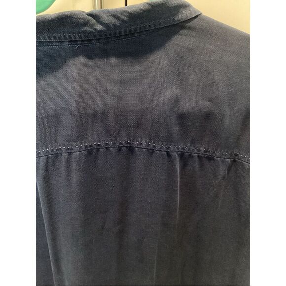 Tommy Bahama 100% Silk Button Down Sz 3XB Navy Pocket - Picture 3 of 7
